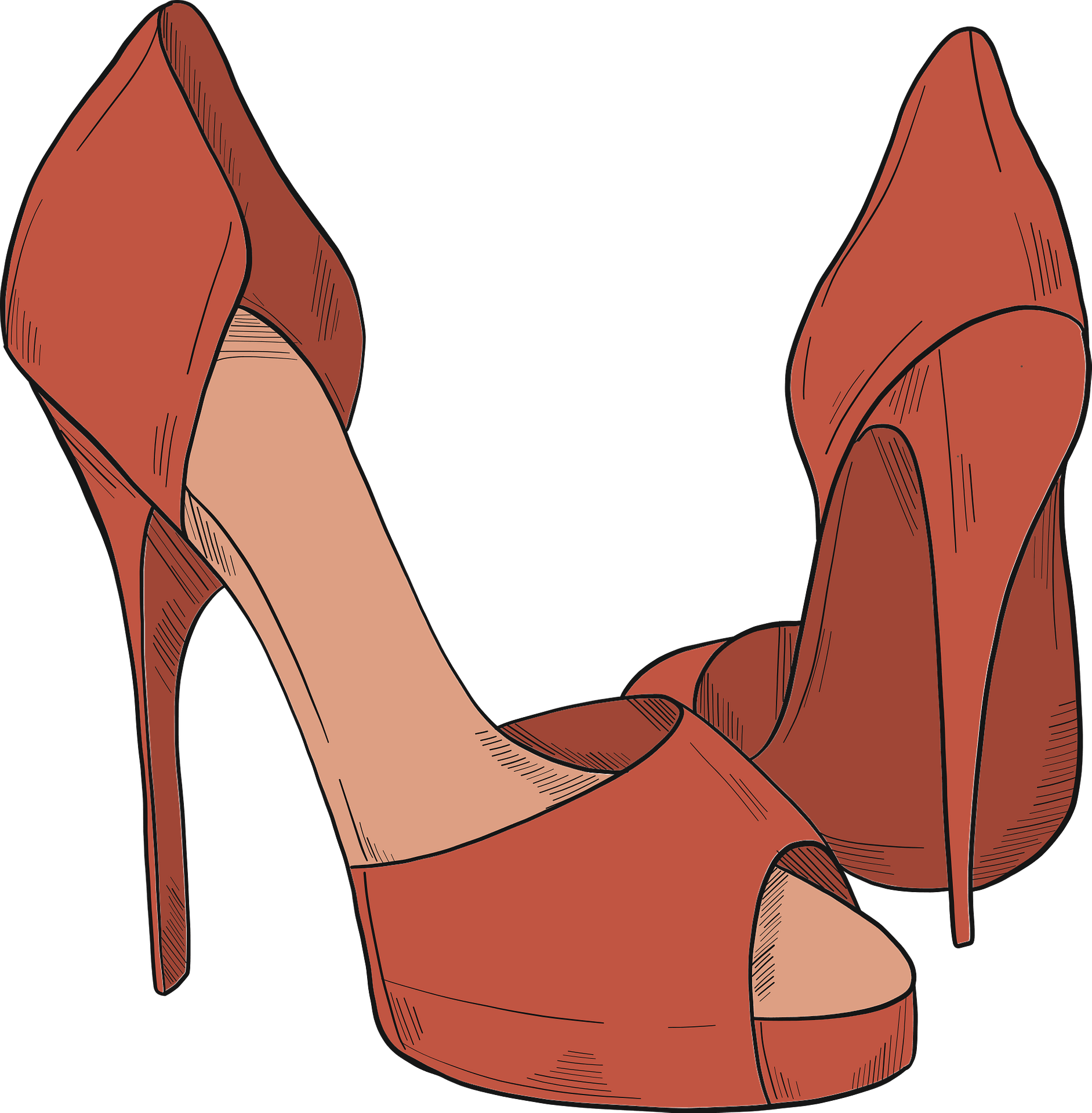 Red High Heels Clipart - Basic Pump - Png Download (784x800), Png Download