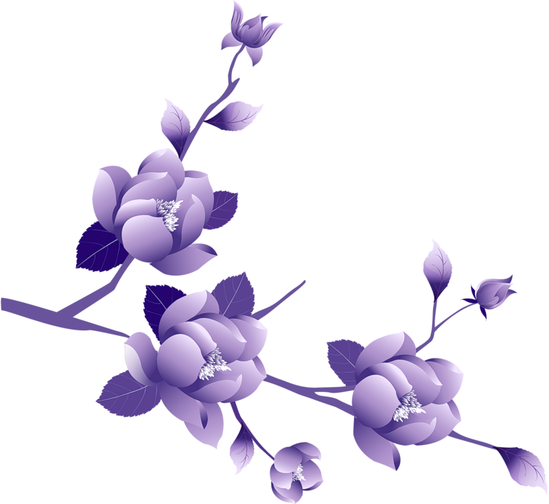 Purple Flower Rose Clip Art - Transparent Background Purple Flower Clipart - Png Download (800x734), Png Download