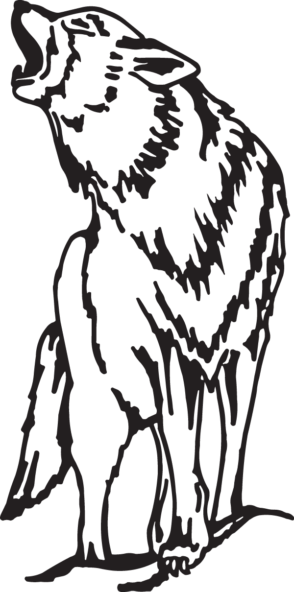 Lone Wolf Decal - Simple Lone Wolf Howling Clipart (600x1209), Png Download