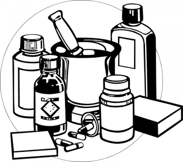 Medicine Clipart Black And White - Png Download (600x531), Png Download