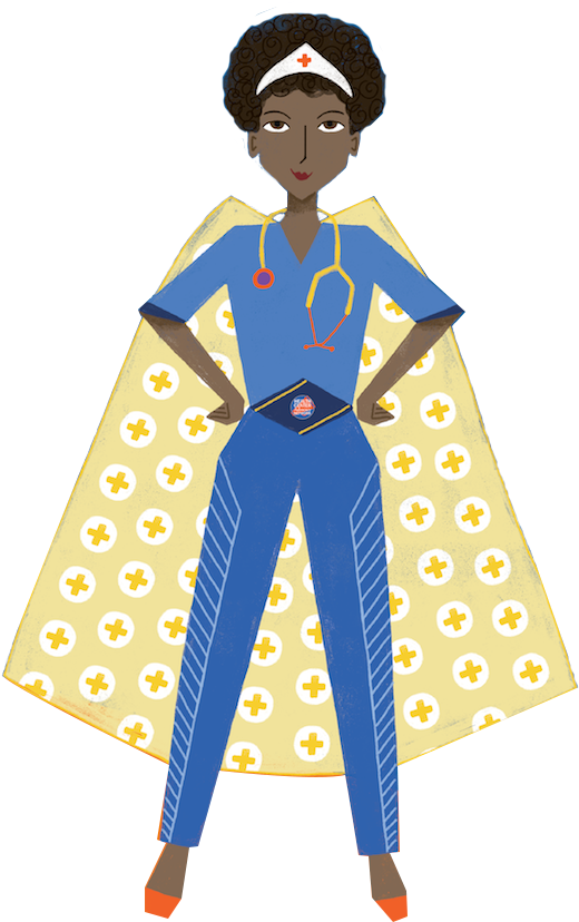 Nurse With Cape - Superhero Nurse Clipart (622x1080), Png Download
