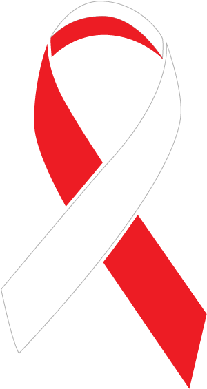 Red And White Colored Squamous Cell Carcinoma Ribbon - Cervical Cancer Ribbon Png Clipart (600x600), Png Download