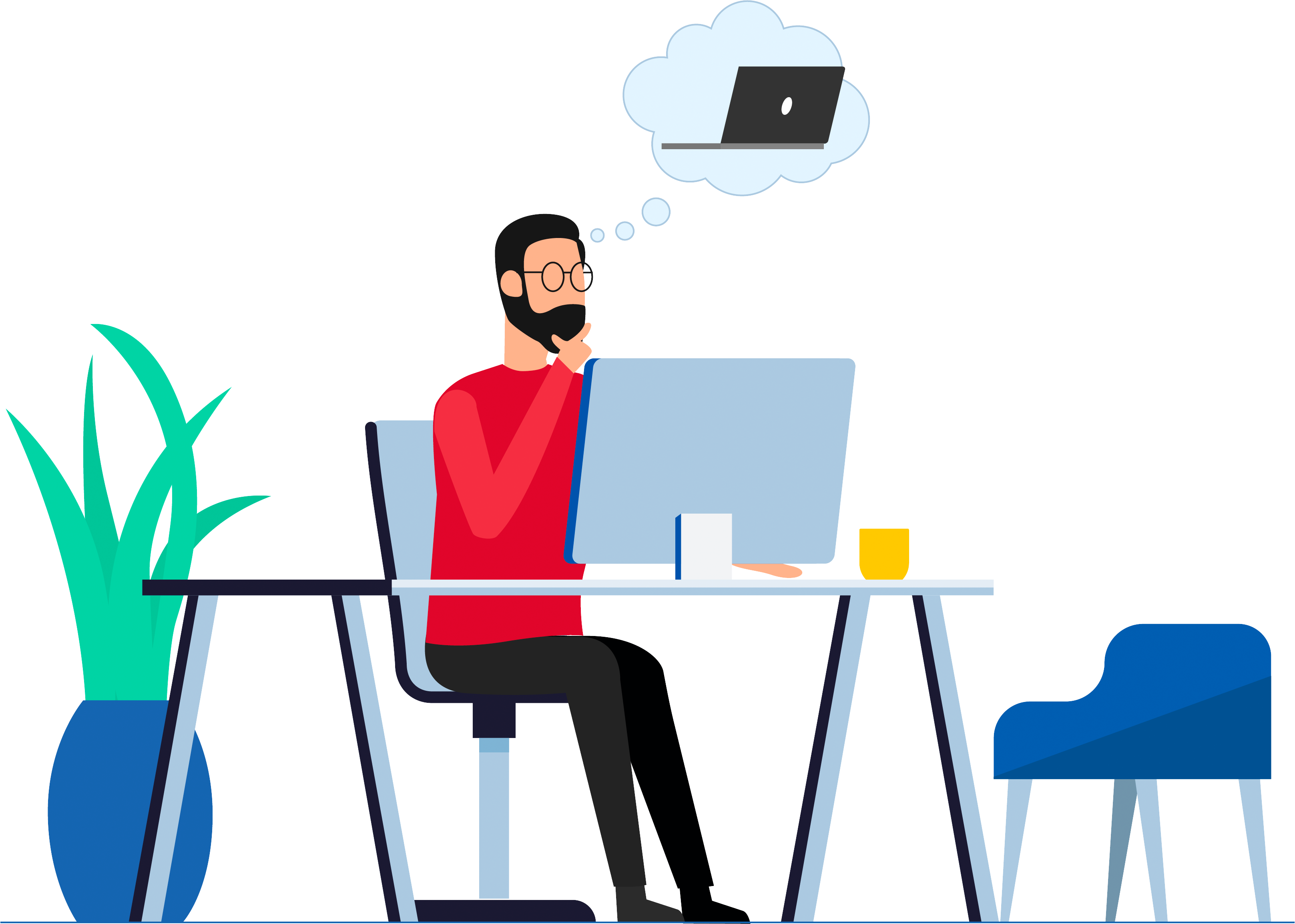 Itil Service Catalog Management - Sitting Clipart (3235x2310), Png Download