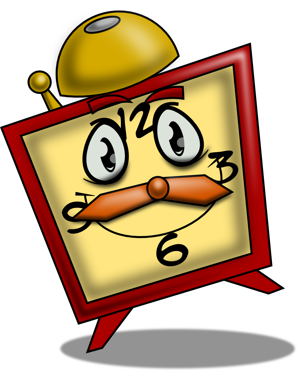 Alarm Clipart Happy - Free Cartoon Clipart Clock - Png Download (987x1238), Png Download