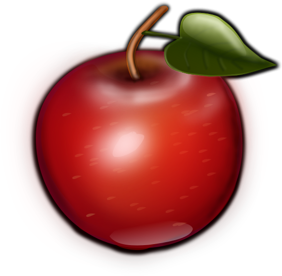 Vector Image Of Brown Tip And Green Leaf Apple - Candy Apple Clipart (600x600), Png Download