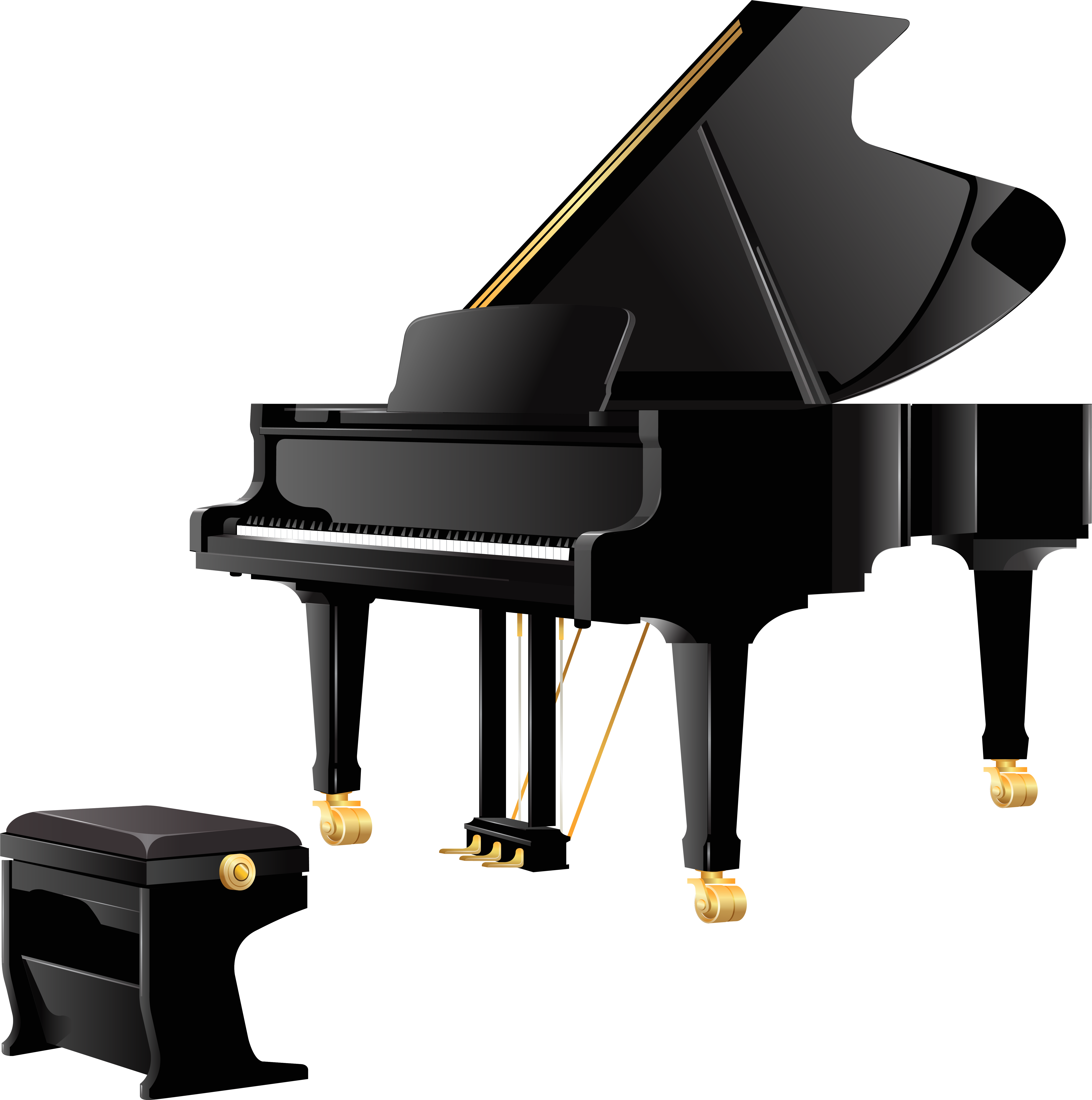 Transparent Piano Clip Art - Transparent Background Grand Piano Png (6129x6174), Png Download