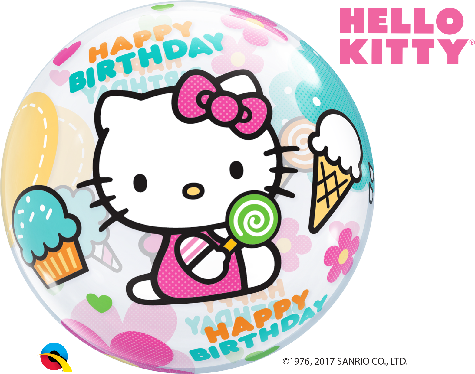 Hello Kitty Birthday Ballons Png Clipart (1700x1246), Png Download