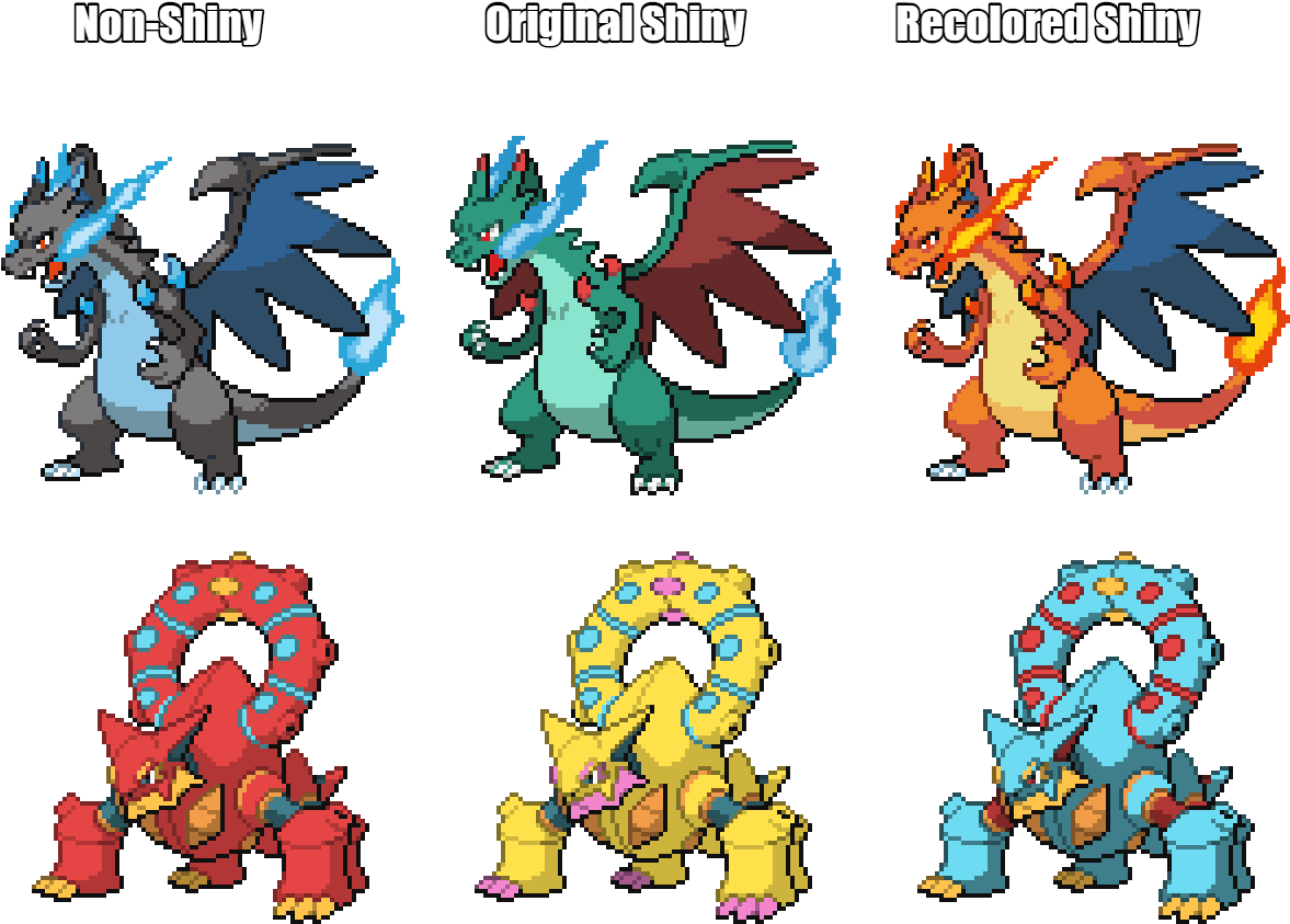 Artmega Charizard X And Volcanion Shiny Recolors I - Volcanion Shiny Clipart (1177x843), Png Download