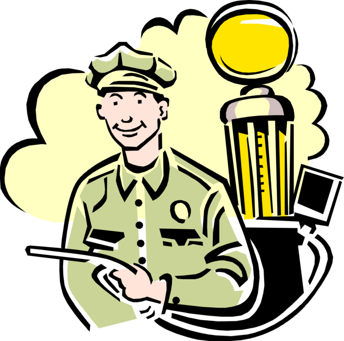 Vector Illustration Of 1950"s Vintage Style Gas Station - Pump Attendant Clipart Transparent - Png Download (706x700), Png Download