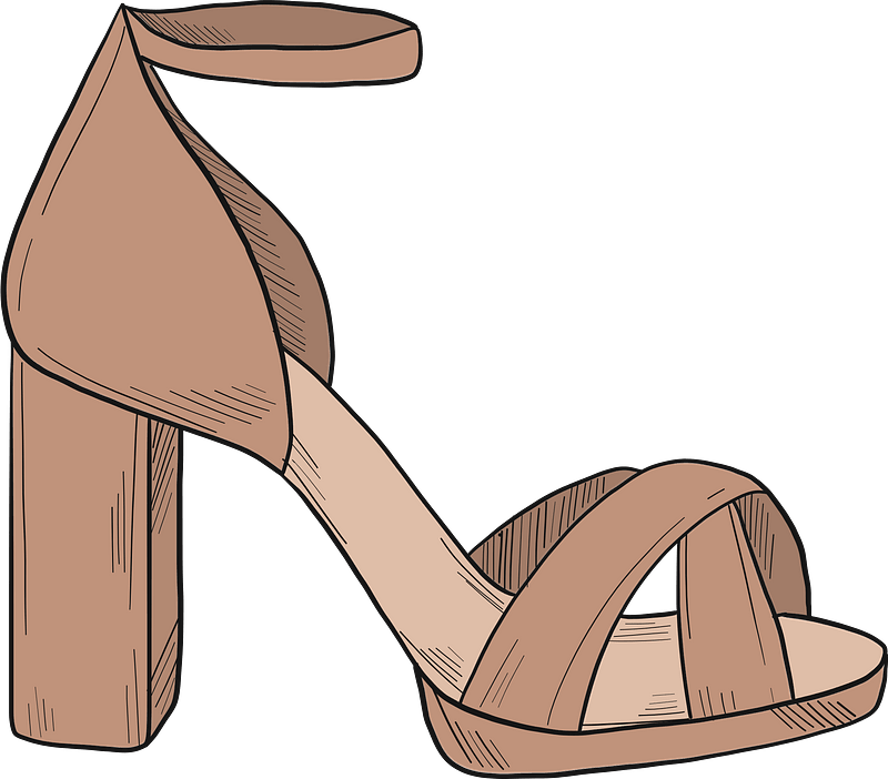 High Heel Clipart - Sandal - Png Download (800x702), Png Download