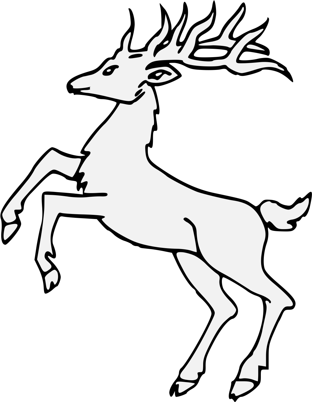 Stag Vector Heraldic - Heraldry Stag Clipart (1106x1378), Png Download