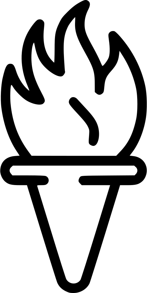 Torch Flambeau Fire Olympic Games Castle Light - Portable Network Graphics Clipart (492x980), Png Download