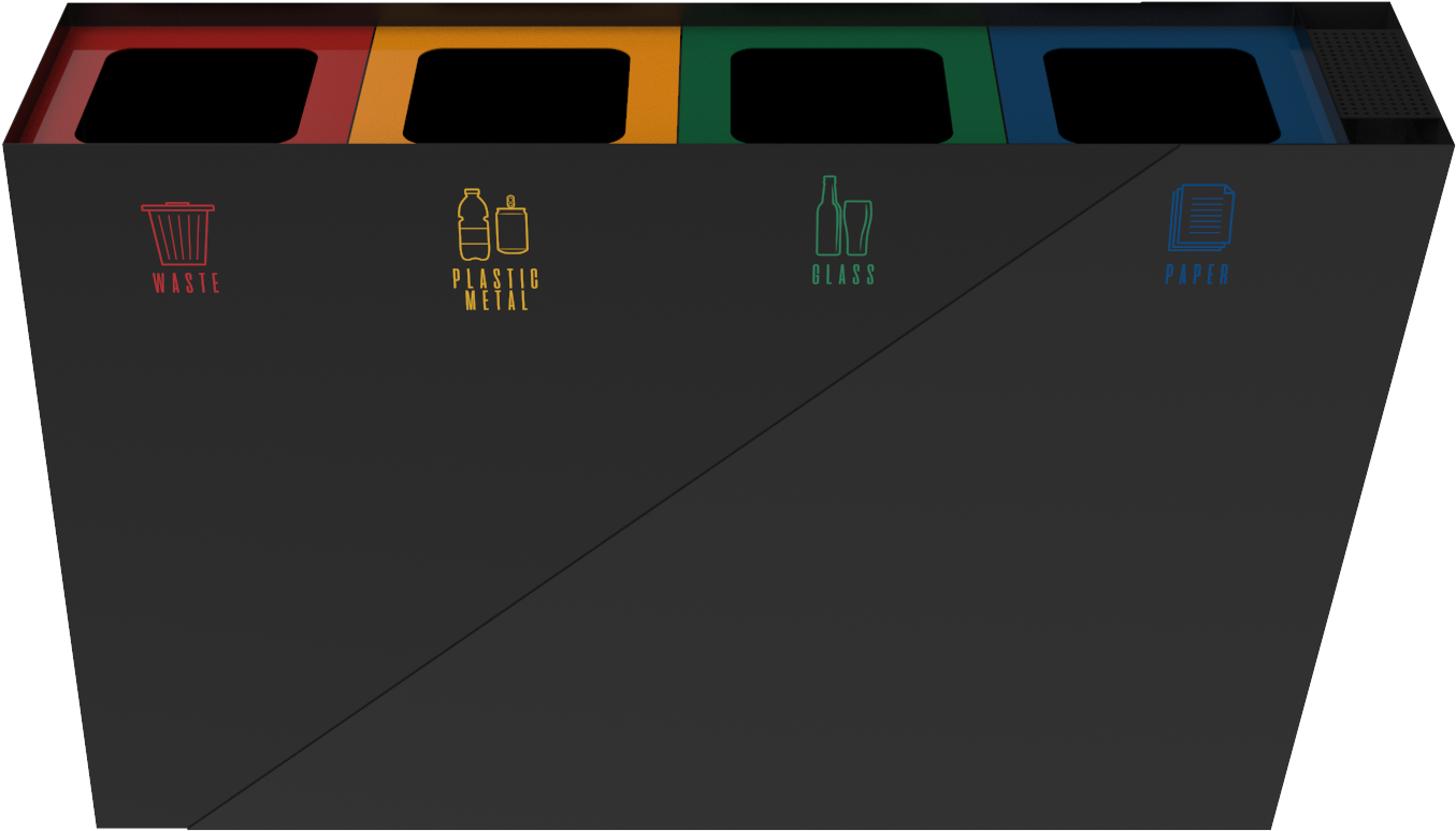 Gemini Pc Compact Outdoor Sheet Metal Recycle Bin With Clipart (2000x2000), Png Download
