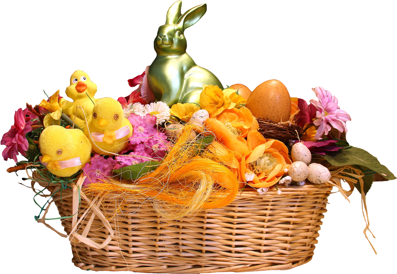Transparent Religious Easter Clipart - Easter Basket Png (1354x933), Png Download