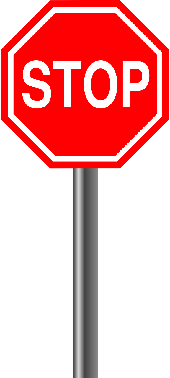 Transparent Stop Clipart - Stop Road Signs Clipart - Png Download (576x1281), Png Download