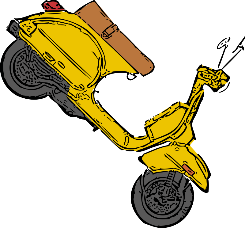 Cartoon Scooter Png Clipart (640x595), Png Download