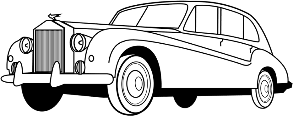 Transparent Classic Car Clipart Black And White - Png Download (933x372), Png Download