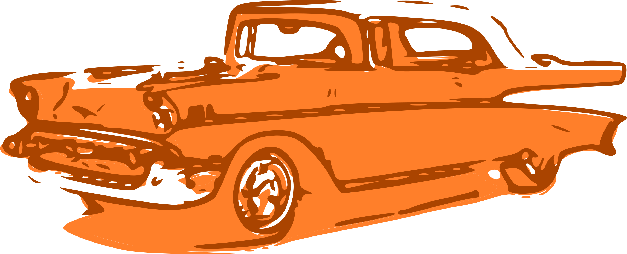 Clipart Classic Car Clip Library Clipart - Clip Art - Png Download (2400x972), Png Download