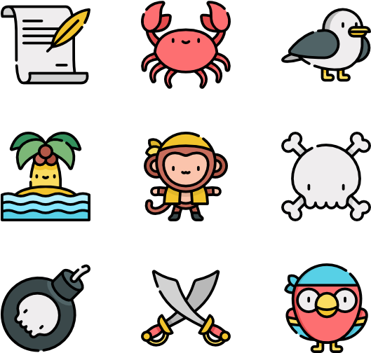 Maps Vector Pirate - Icon Pirate Map Clipart (600x564), Png Download
