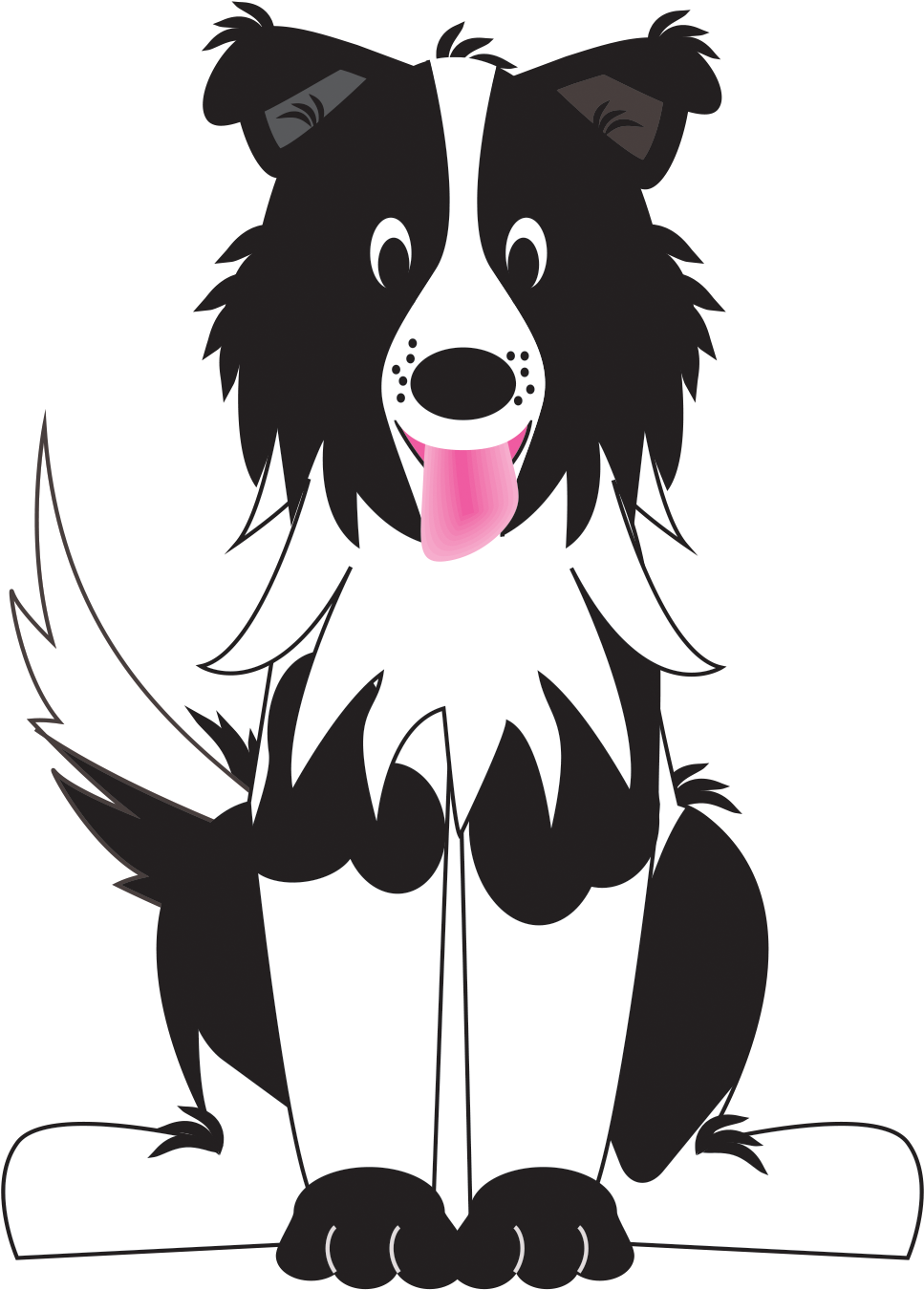 Black And White Dog Clipart Png Transparent Png (1048x1393), Png Download