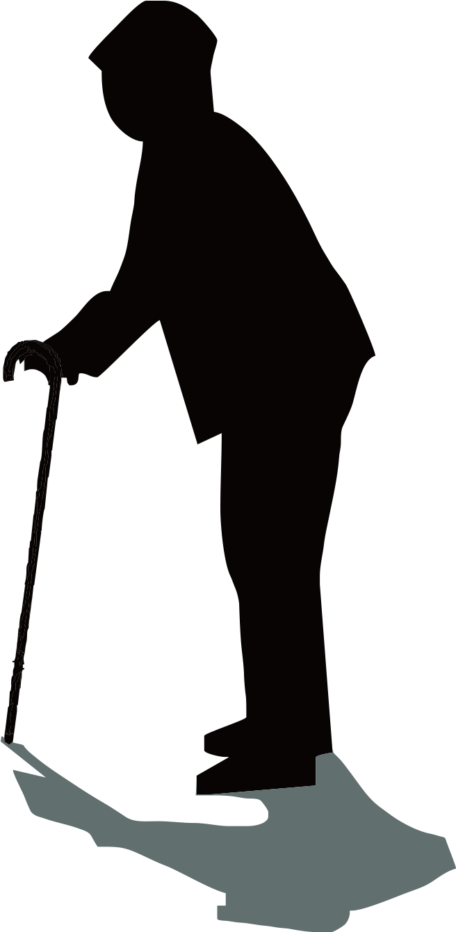 Silhouette Old Age - Png Silhouette Old Man Clipart (1000x1400), Png Download