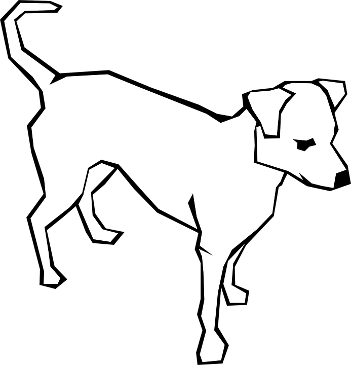 Dog Clipart Black And White Png Transparent Png (693x720), Png Download