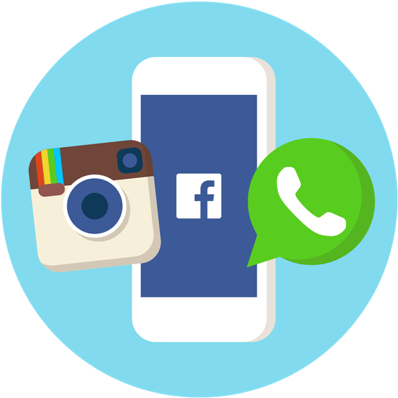 Instagram Whatsapp Facebook Png Clipart (673x597), Png Download