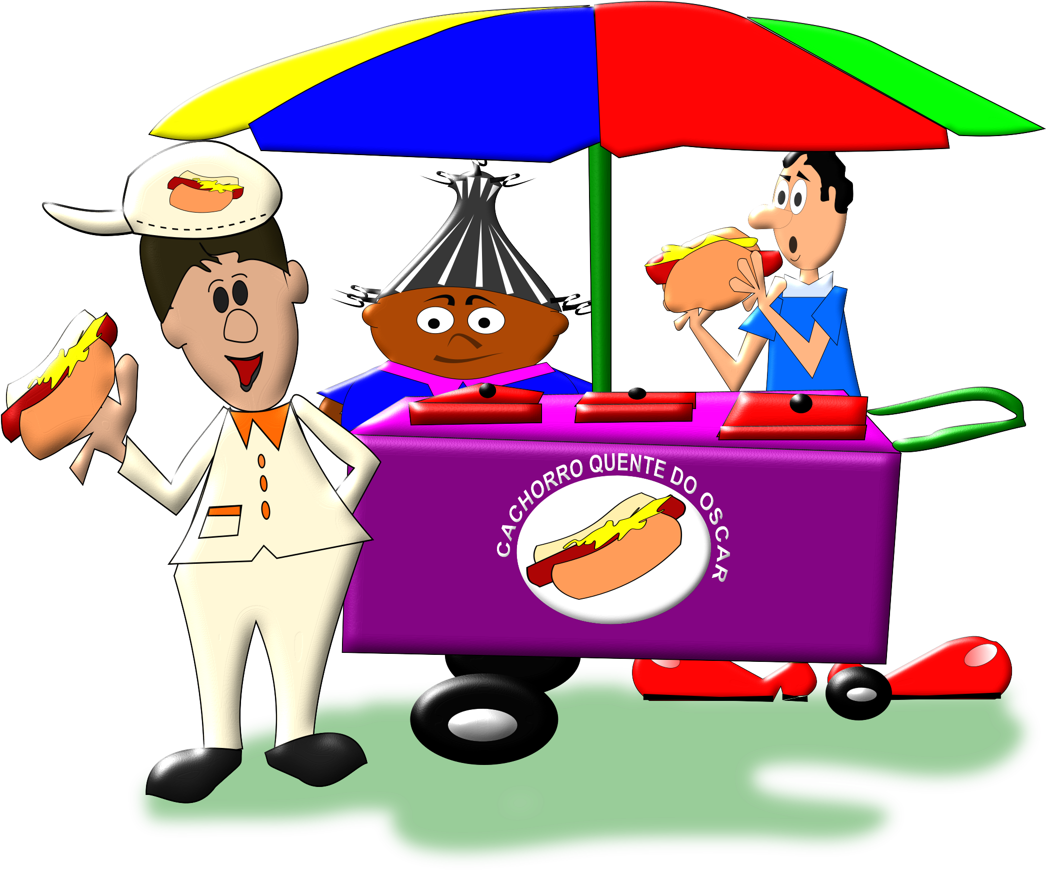 Cartoon Hot Dog Clipart Banner Library Library Clipart - Vendors Clipart - Png Download (2400x1807), Png Download