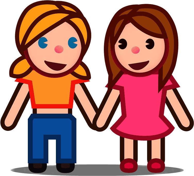 Women Holding Hands Emoji Clipart - Couple Love Emoji Png Transparent Png (800x800), Png Download