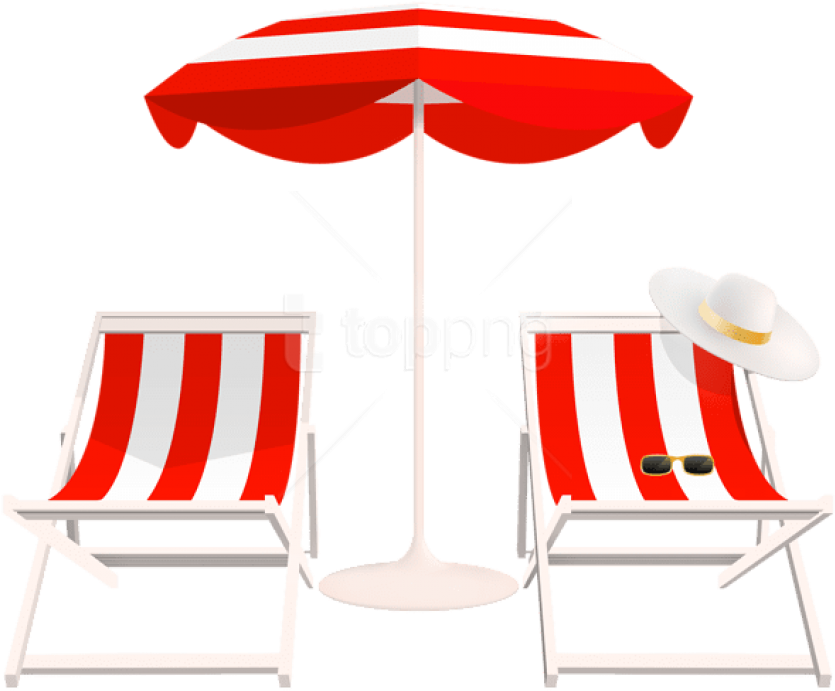 Free Png Download Beach Umbrella And Chairs Png Clipart - Beach Chairs Clipart Transparent Background (835x691), Png Download