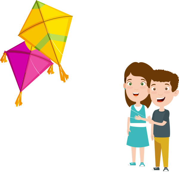 Transparent Makar Sankranti Kite Cartoon Line For Happy - Happy Makar Sankranti Png Clipart (600x575), Png Download