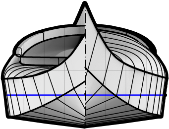 Hybrid Night Heron Sea Kayak End View - Skiff Clipart (864x486), Png Download