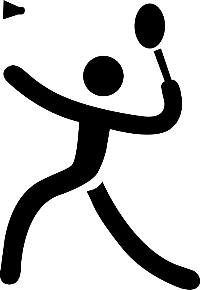 Badminton Clipart Symbol - Playing Player Clipart Black And White - Png Download (676x981), Png Download