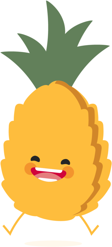 Happy Fruit-04 - Pineapple Clipart (1000x974), Png Download