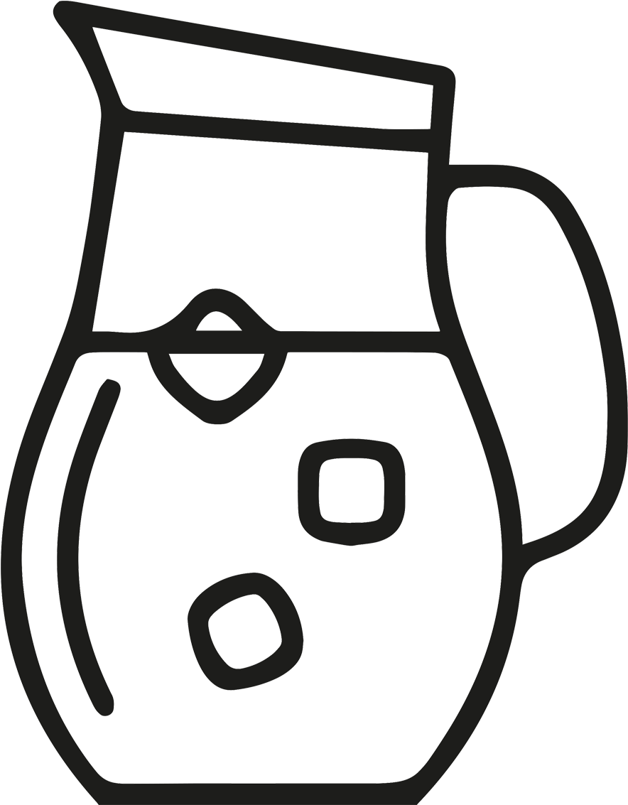 Black And White Clip Art Jug - Png Download (1748x1748), Png Download