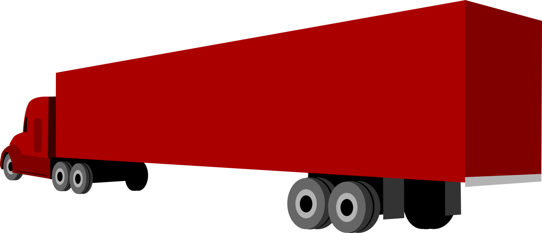 Cargo,angle,car - Long Truck Trailer Vector Clipart (1742x750), Png Download