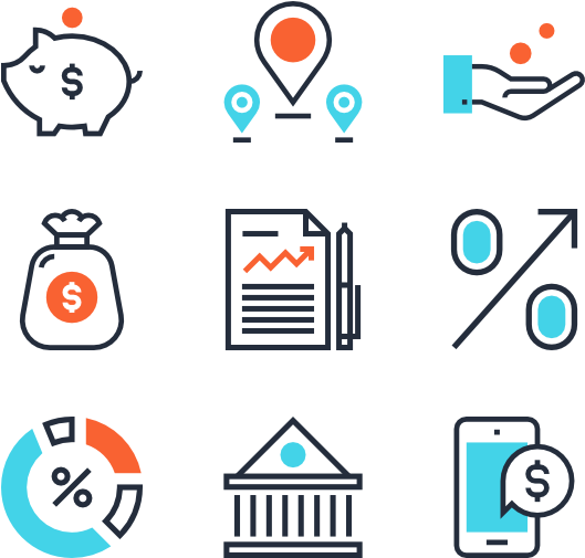 Banking Icons - Banking Icons Free Download Clipart (600x564), Png Download