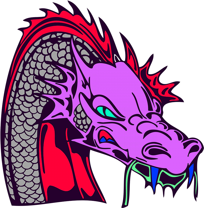 Purple Dragon Head - Dragon Clipart (886x886), Png Download