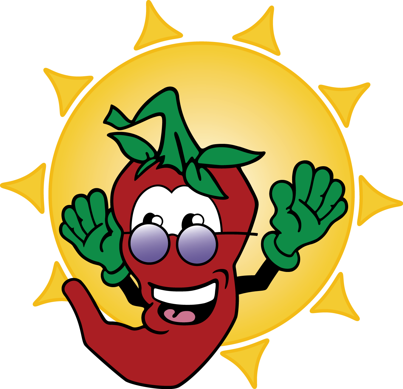 Chili Pepper"s Tanning - Chili Peppers Tanning Clipart (1352x1306), Png Download