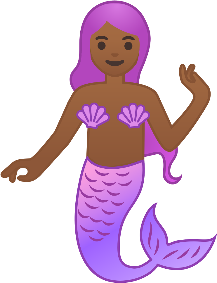 Mermaid Medium Dark Skin Tone Icon - Mermaid Emoji Meaning Clipart (1024x1024), Png Download