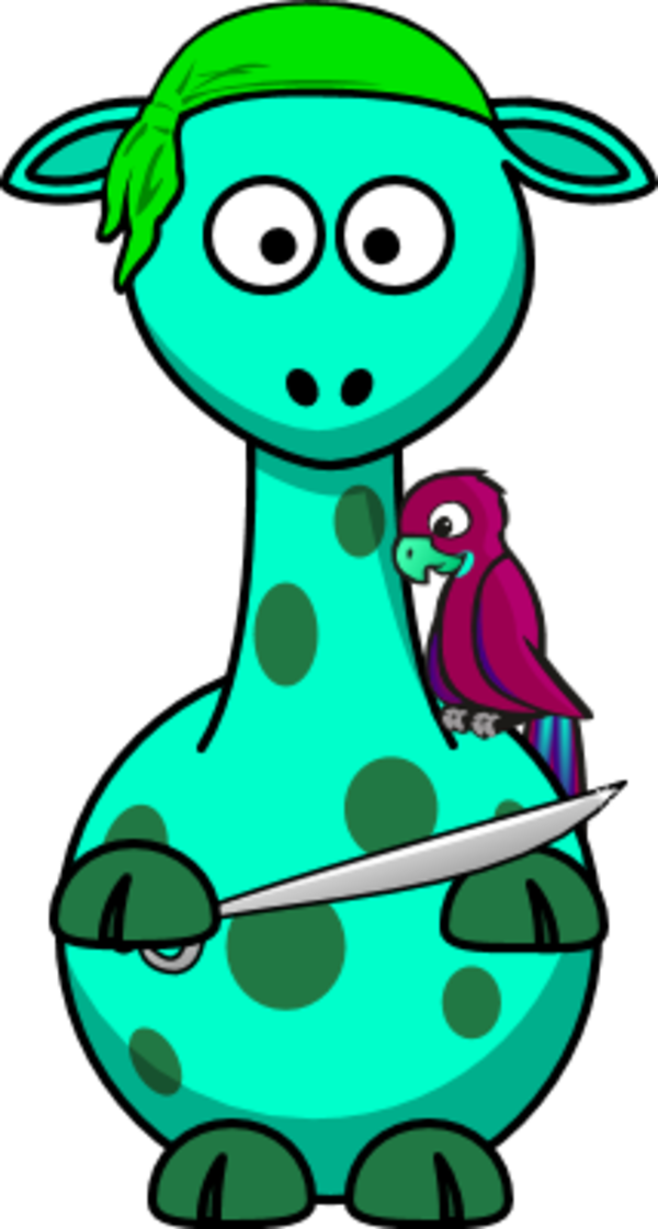 Blue Cartoon Giraffe Clipart (600x1121), Png Download