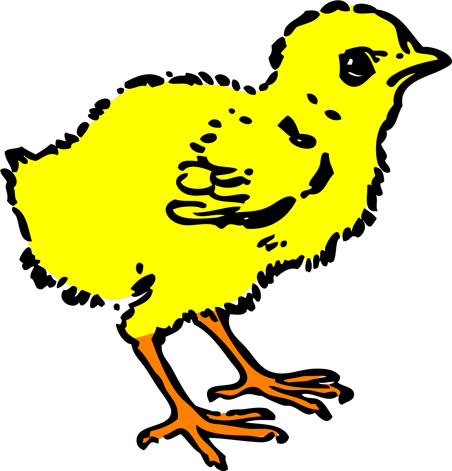 Baby Chick Chick Clipart Black And White - Png Download (570x595), Png Download