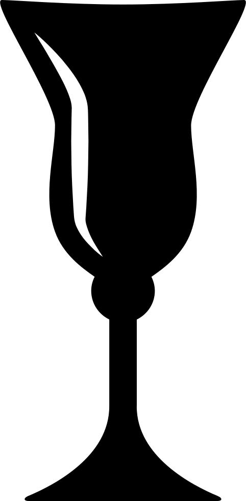 Elegant Black Wine Glass Clipart (482x980), Png Download