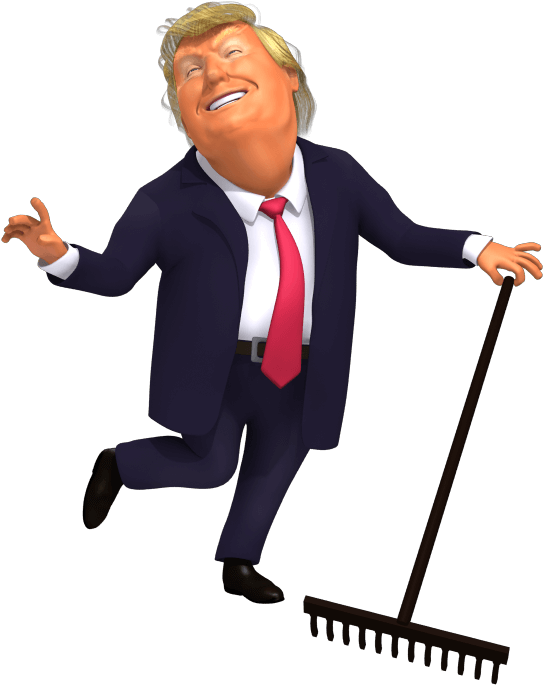 Trump Raking - Animated Cartoon Trump Gif Clipart (720x720), Png Download