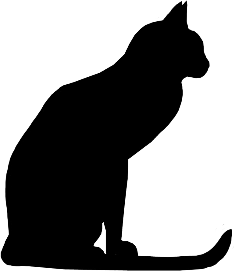 Maine Coon Kitten Silhouette Drawing Clip Art - Silhouette Cat Clipart Black And White - Png Download (886x960), Png Download