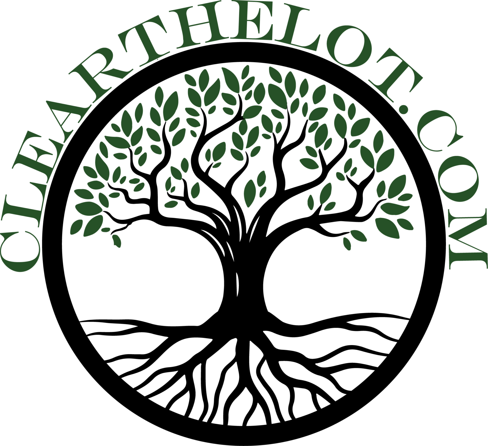 Clear The Lot - Tree With Roots In Circle Clipart (1600x1462), Png Download