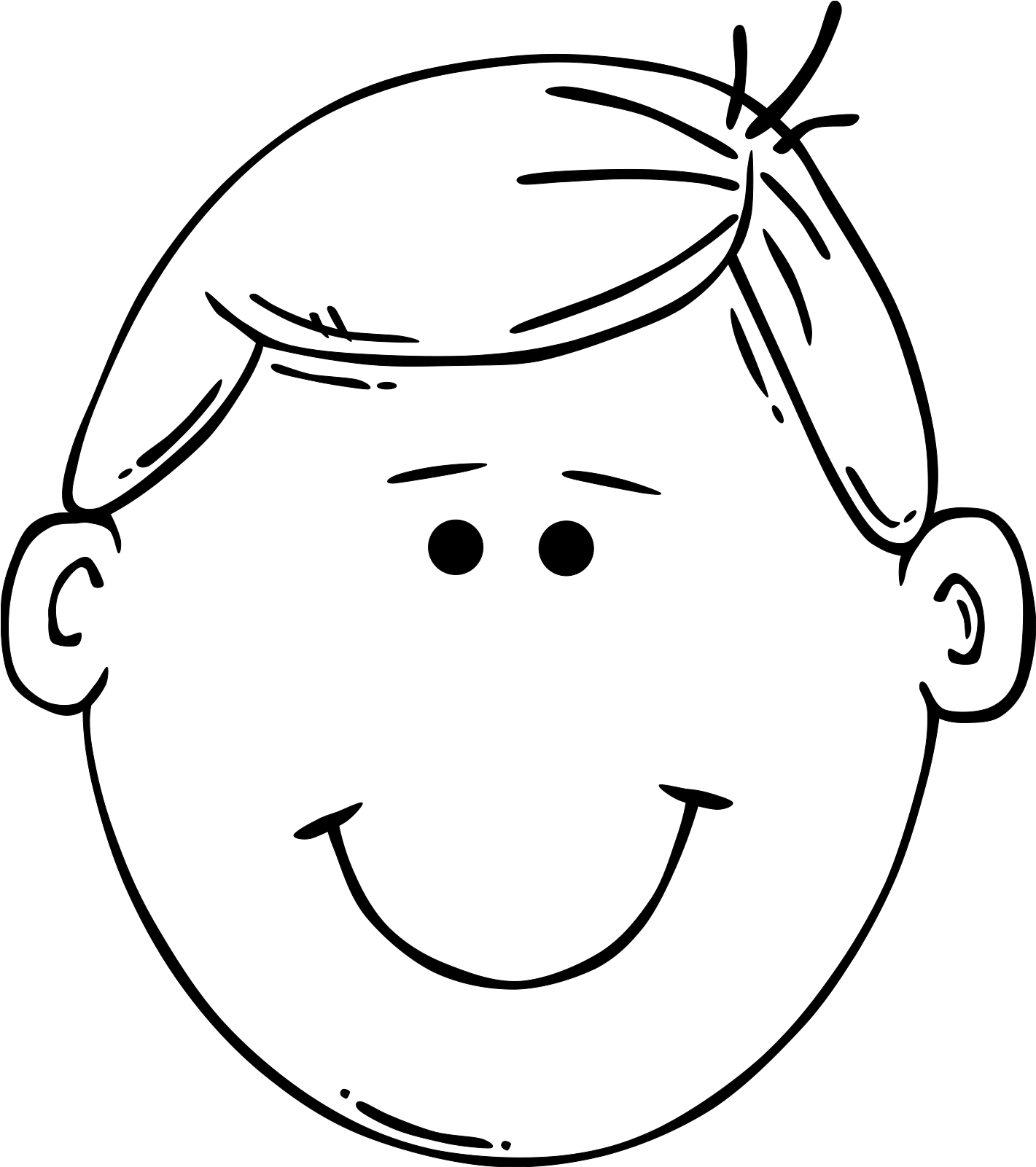 Happy Man Face Clipart Black And White - Png Download (1600x1600), Png Download
