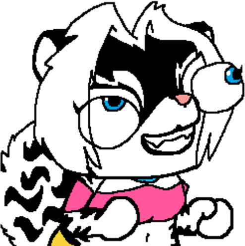 White Cartoon Facial Expression Pink Head Cheek Line - Cartoon Clipart (600x554), Png Download