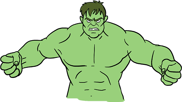 How To Draw The Hulk Really Easy Drawing Tutorial - Drawing Clipart (680x678), Png Download