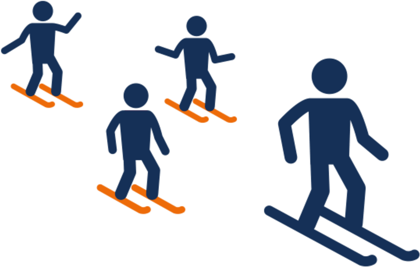 Epic Schoolkids Booking Lessons - Clipart Of Kids On Skis - Png Download (1500x1500), Png Download